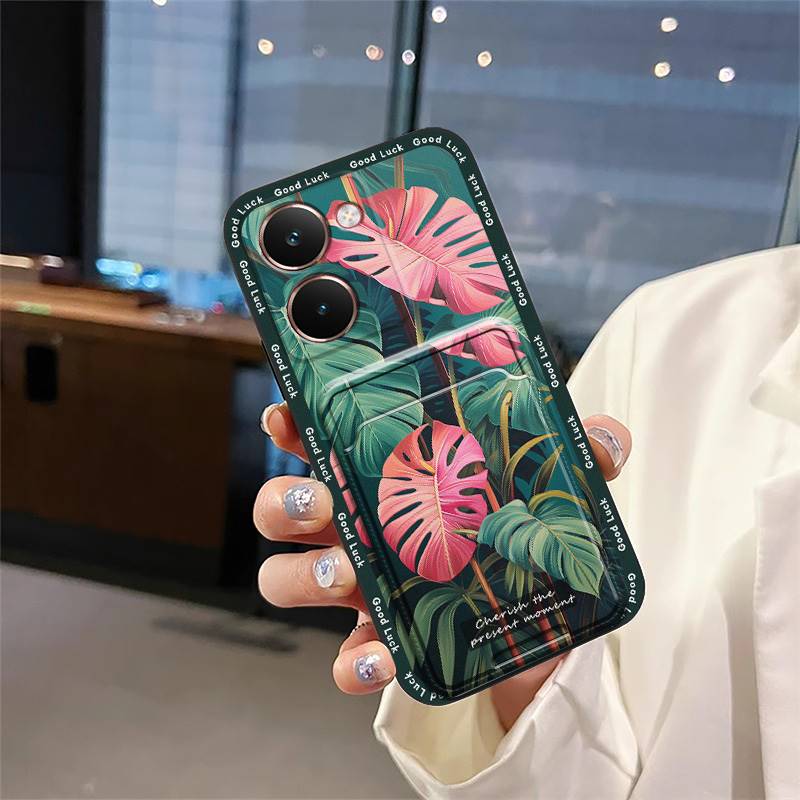 Cute Shockproof Phone Case For Realme P3 Ultra 5G TPU Fashion Design Card Slot Protective Silicone Card Bag Graffiti