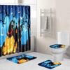 Halloween Bathroom Four-Piece Combination Set Bedroom Non-Slip Carpet Floor Mat Door Mat