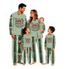 Family Matching Christmas Print Long Sleeve Top and Pants Loungewear Set for Adults and Kids
