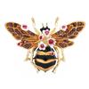 1PC Bee Brooch, Hand Painted Enamel Flowers, Sparkling Diamond Vintage Brooch