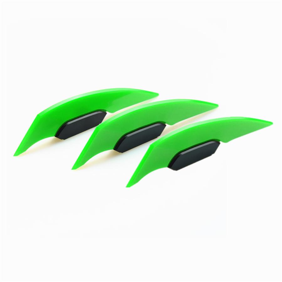 6x Green Universal Motorcycle Scooter Side Wings Winglet Spoiler Wind Deflector