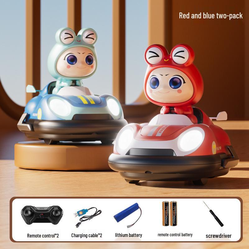 Y7 Kids' Cartoon Remote Control Bumper Car: Double Battle Drifting Mini Go-Kart Toy