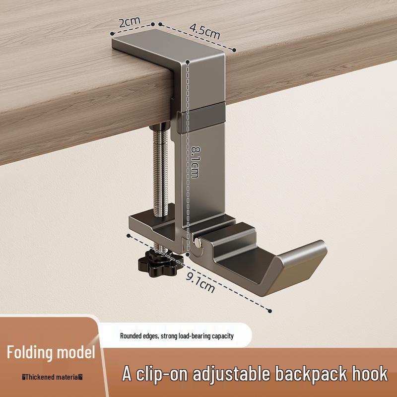 Student Desk Backpack Hook - No Drill, Strong Hold, No-Trace Hanging for Dorm or Office.