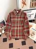 Women's Retro Plaid Wool Shirt - Autumn/Winter, Loose Fit, Long-Sleeves, Unisex Outerwear