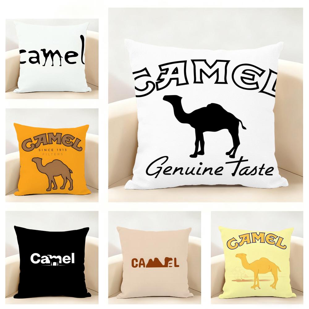 Luxury Vintage Brand CCamelES Cushion Cover Linen Pillowcase Soft for Sofa Bed Home Room Decor