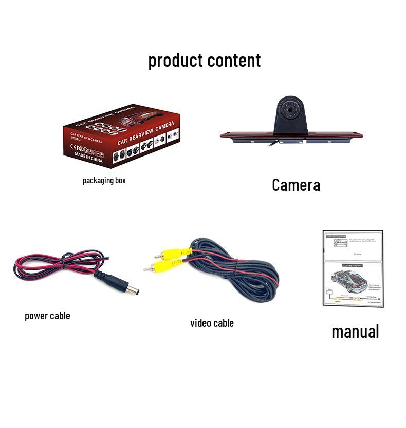 High-Mount Brake Light Camera for Ford Transit Rearview and Reversing
