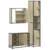 3 Piece Bathroom Furniture Set in Sonoma Oak Particleboard