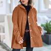 Dámský zimní kabát bunda s dlouhým rukávem knoflíky z rohoviny plyšový teplý kabát