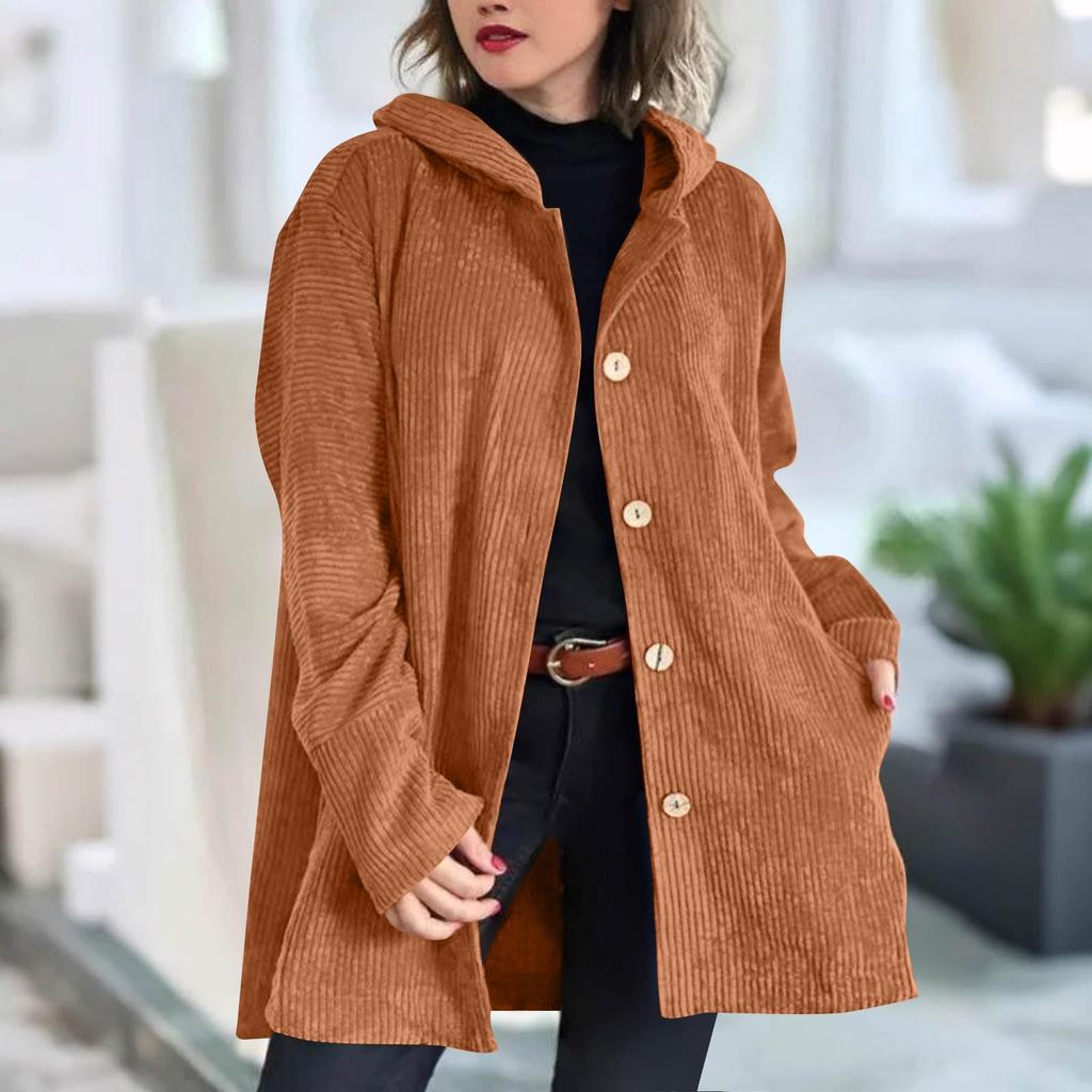 Dámský zimní kabát bunda s dlouhým rukávem knoflíky z rohoviny plyšový teplý kabát