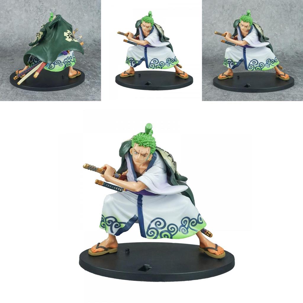 One Piece Kimono Zoro PVC Actionfigur mit japanischem Kampfstil für Sammler