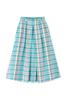 Human Woman Voluminous Tucked Skirt Check Check (Madras Pattern) / Women's / 077-5120402 143_Green