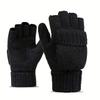WTEMPO Men's Autumn Winter Full Finger Gloves Windproof Cold-proof Touch Screen Couple Gloves Outdoor Cycling Non-slip Warm Knitted Gloves