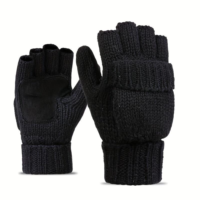 WTEMPO Men's Autumn Winter Full Finger Gloves Windproof Cold-proof Touch Screen Couple Gloves Outdoor Cycling Non-slip Warm Knitted Gloves