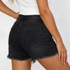 Damskie Kolorowe Jeansowe Szorty Stretch Slim Fit z Przetarciami