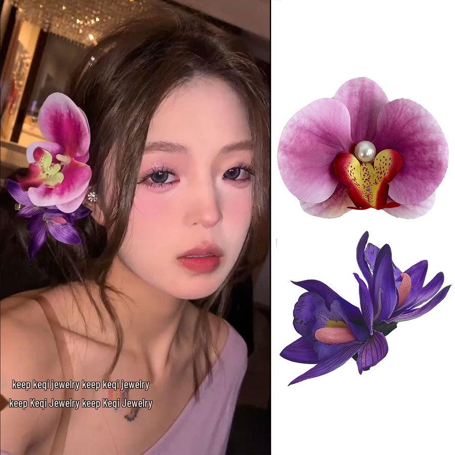 Yellow Frangipani Hibiscus Hair Clip - Tropical Beach Vacation Accessory