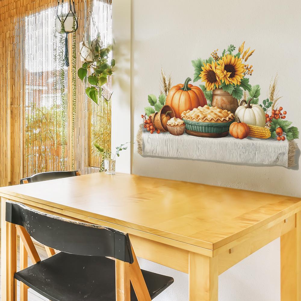 Country-style Pumpkin Sunflower Kitchen Dining Room Home Decoration Wall Stickers