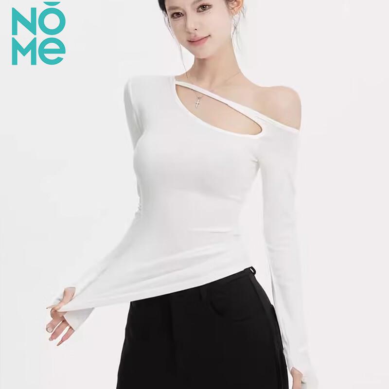 NOME Women's Off-Shoulder Oblique Collar Long Sleeve Top