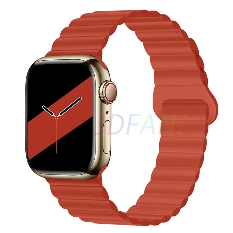Magnetic Strap For Apple Watch Bands 45mm 38mm 49mm 40mm 42mm 41mm Silicone Sport Bracelet iWatch Series Ultra 9 6 5 7 8 Se 44mm