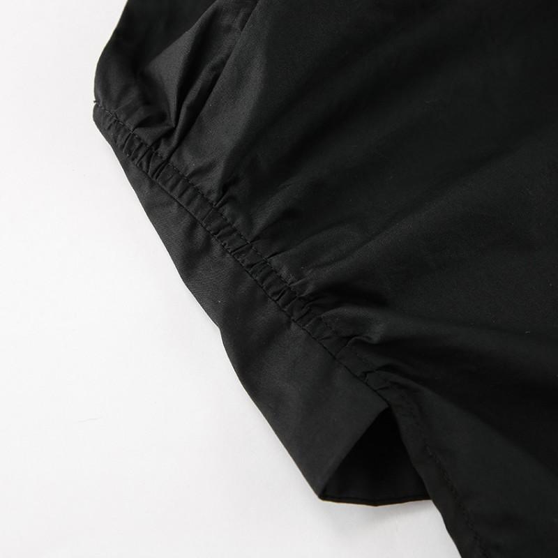 Womens French Style Black Cami Dress Set Cotton High Waist Long Skirt 2 Piece Outfit