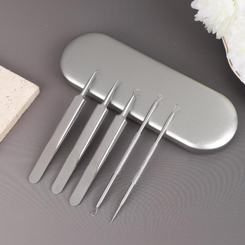 5/7/8Pcs Ultra-Fine Cell Pimples Blackhead Clip Tweezers Beauty Face Health Salon Special Blackhead Remover Acne Needle Tool