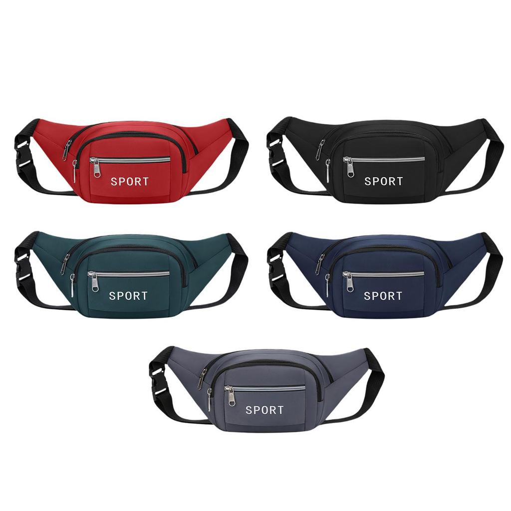 Men Fanny Pack Waist Bag Zipper Supplies Adjustable Strap Casual Shoulder Bag for Running Cycling Workout Outdoor Sports Travel