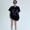 2025 Summer Casual Loose Women's T Shirt American Vintage Funny Print High Street White Short Sleeved T-shirts for Women Harajuku Tshirt Y2k Tops