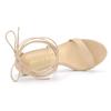 Allegra K Women's Lace-Up Sandals with Platform Stiletto Heels, Beige, Size 26.0cm