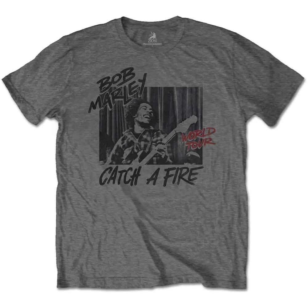 Bob Marley Unisex T-Shirt Catch A Fire World Tour S