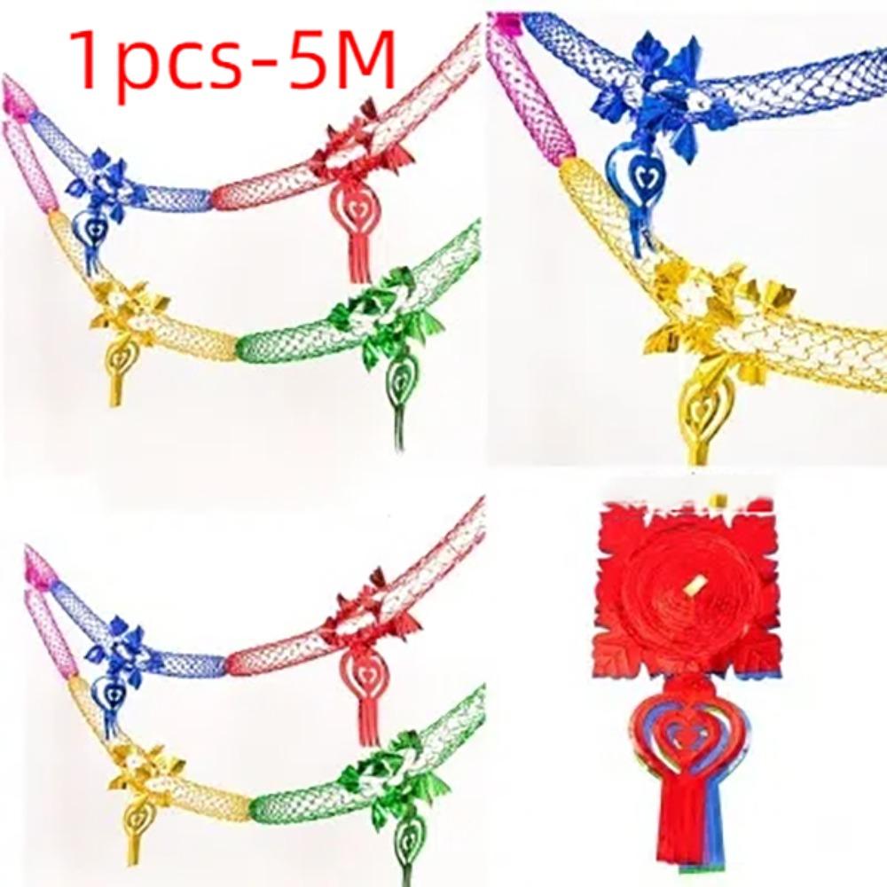 1/4pcs Xmas Gift Christmas Metalic Foil Garland Multi Colour Wedding Accessories Ceiling Wreath Creative Party Supplies