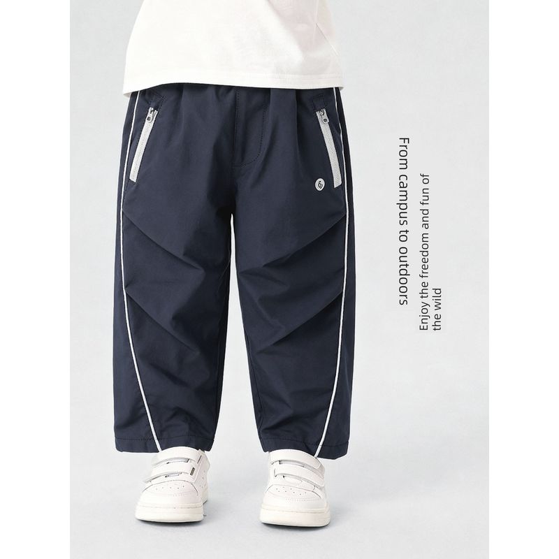 Right-Ou Boys' Fleece Paratrooper Pants Winter Clothing New Winter Style Baby Fleece-Lined Thickened Pants Winter Children's Clothing