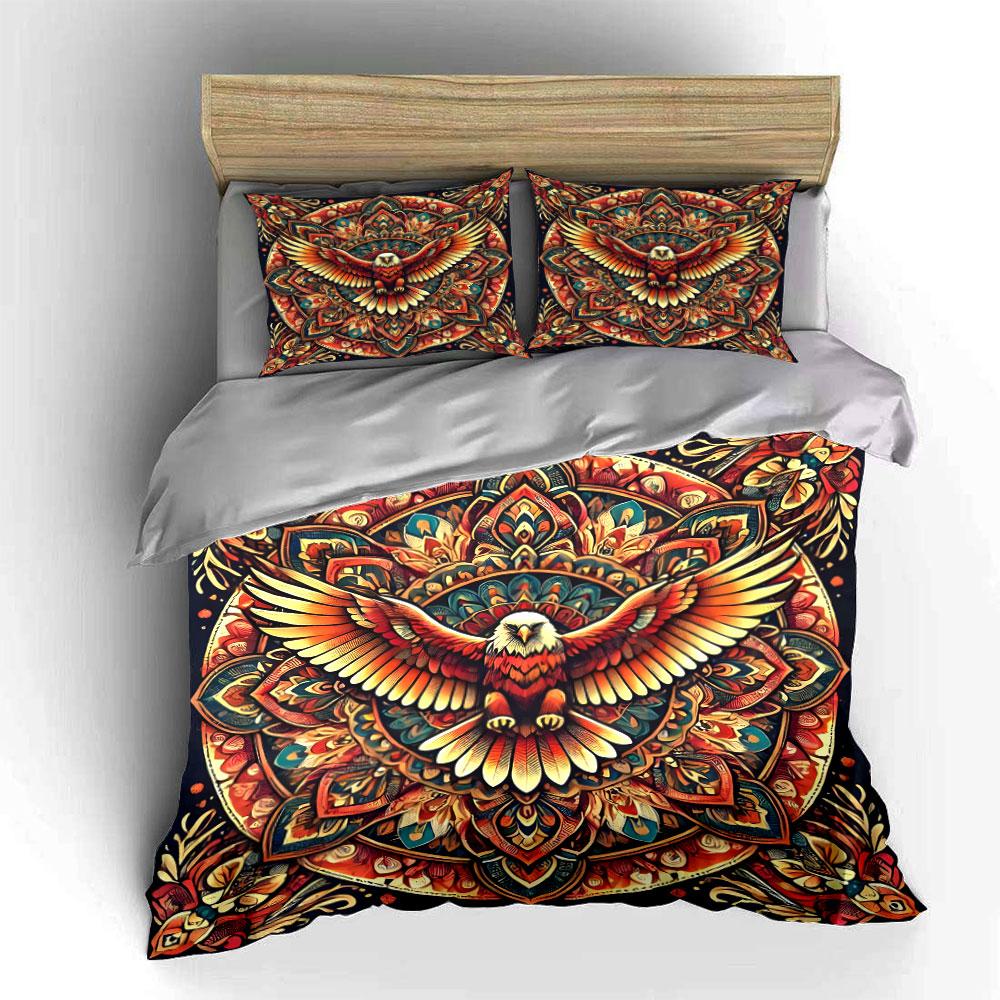 "Mandala Eagle Wall Art Set" Multiple sizes kid's and adults' bedroom Exquisite 3PC bedding set gift