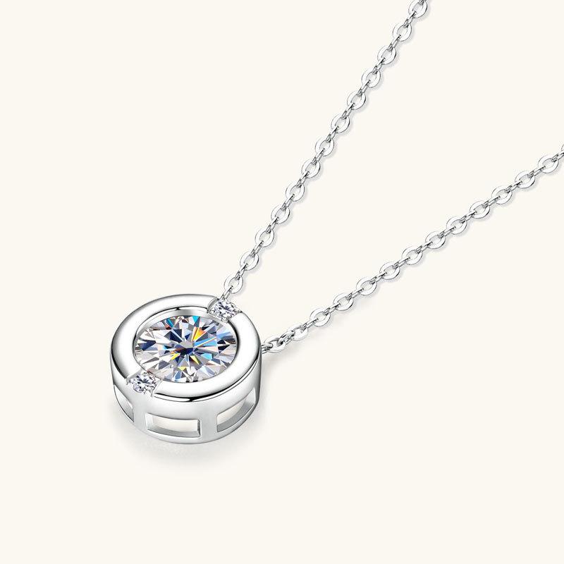 Silvere Glam 2025 New S925 Sterling Silver Necklace, Moissanite Pendant, French Bubble Necklace, D-color Moissanite Collarbone Chain