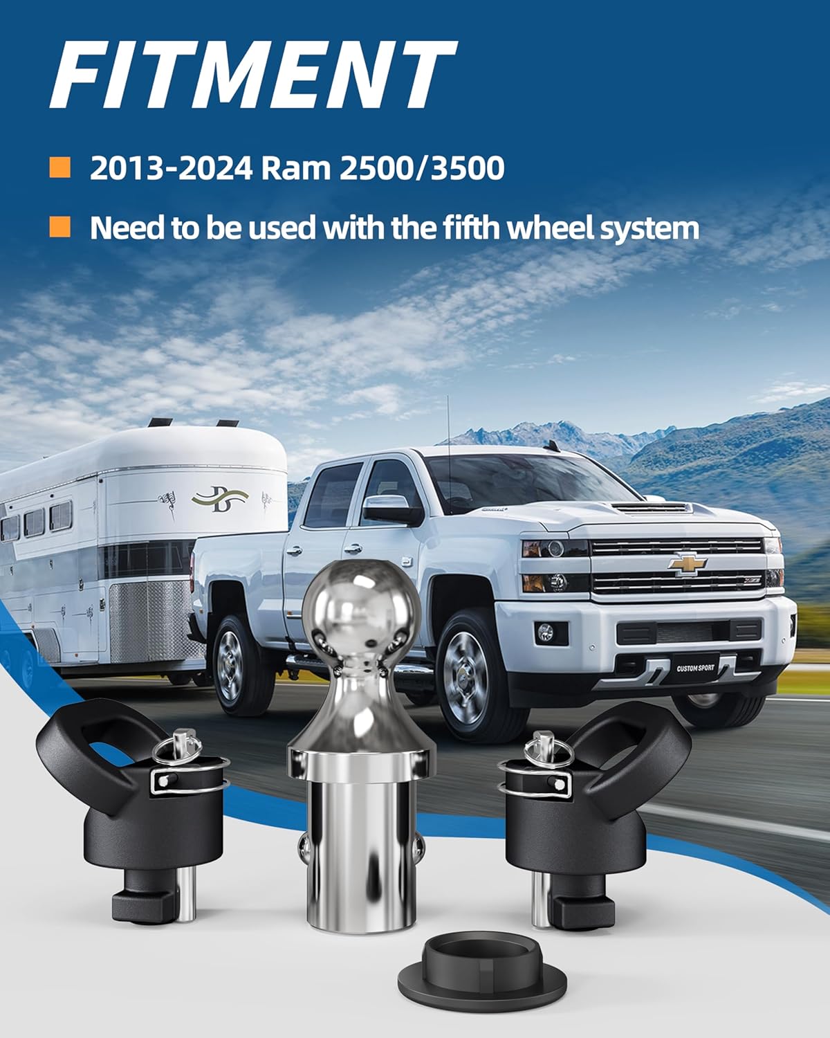 

60618 Puck System Gooseneck Ball Hitch Kit, 2-5/16 Ball, 30000 lbs GTW, Fits 2013-2025 RAM 2500 3500 60692