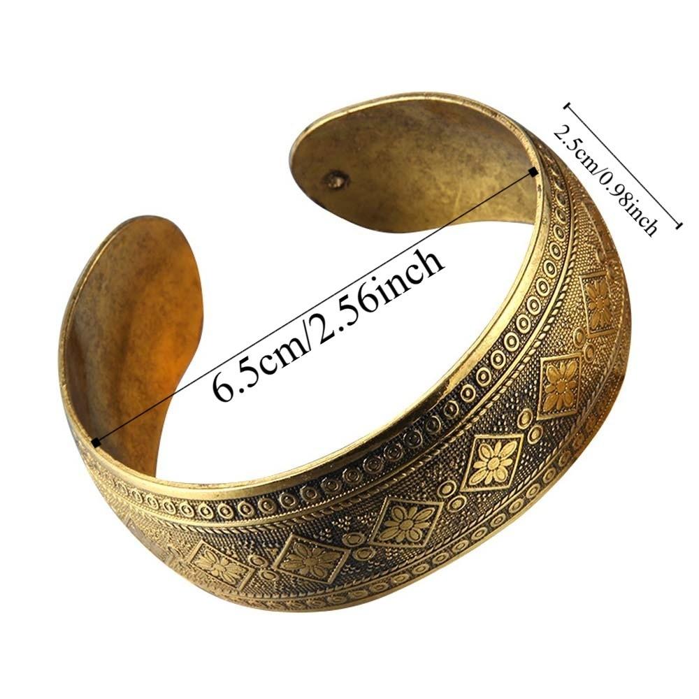 Lotus Silver Opening Bangle Vintage Thai Wrist Jewelry Carved Wide Bracelet Party