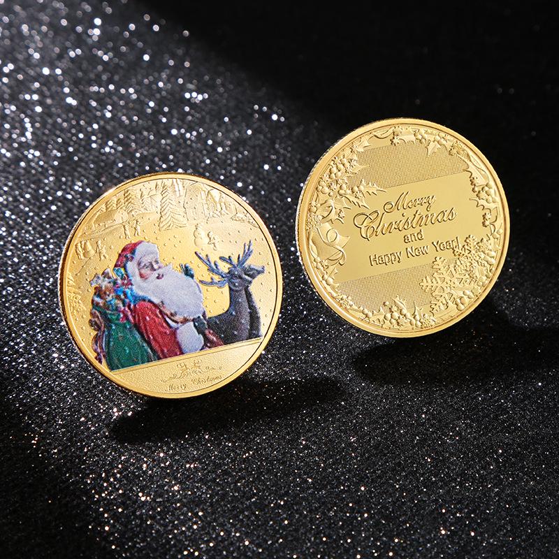 Santa Claus Commemorative Coin Collection: Silver & Gold Christmas Gift for Kids