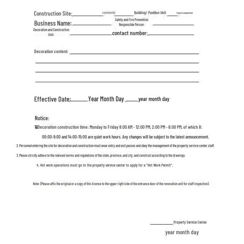 Jingmian A4 Decoration Extension Application Form
