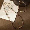 More than wealth~ New Chinese retro color tourmaline hand-woven necklace does not fade Koi bracelet set for women