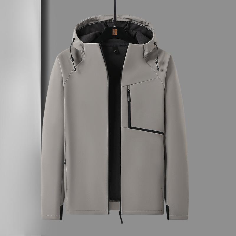 New Men's Spring and Autumn Thickened Warm Jacket Casual Versatile Hooded Jacket