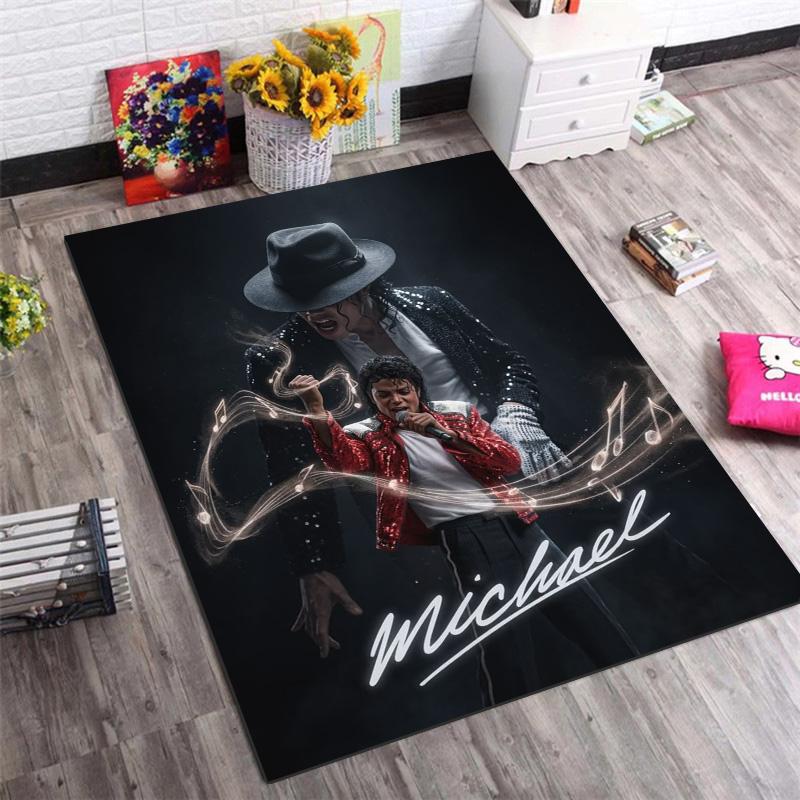 Michael Jackson Celebrity Music Star Print Area Rug Non‑Slip Rectangular Floor Mat Music Fan Gaming Room Decor Carpet