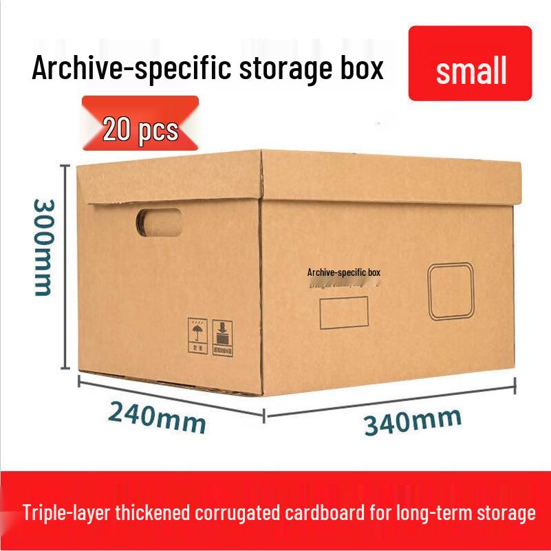 Large Capacity Kraft Paper Archive Box for Office File Storage