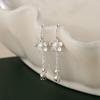 Sweet Flower Tassel Earrings Healing Ear Hole Lily of the Valley Drop Ear Hooks Elegant Gift for Women Girlfriend