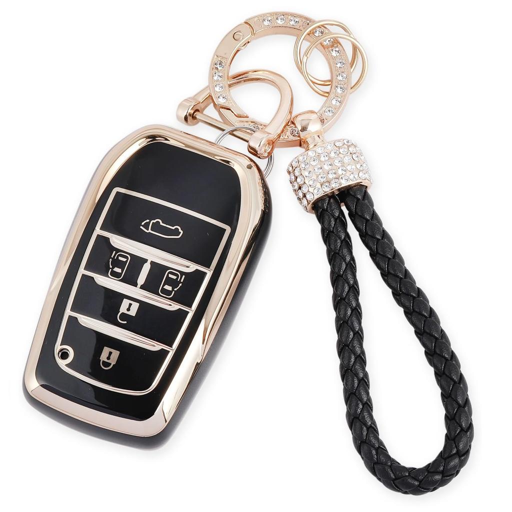 New Voxy 90 Series Key Case Noah 90 Series Sienta Key Cover NOAH VOXY Lightweight Gold [ZANEKO] (5 Buttons, Black)