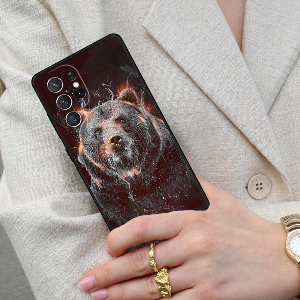 Grizzly Bear Animal Cell Phone Case for Samsung Galaxy S26 Ultra S25 S24 S23 S22 S21 S20 Note10 Cover