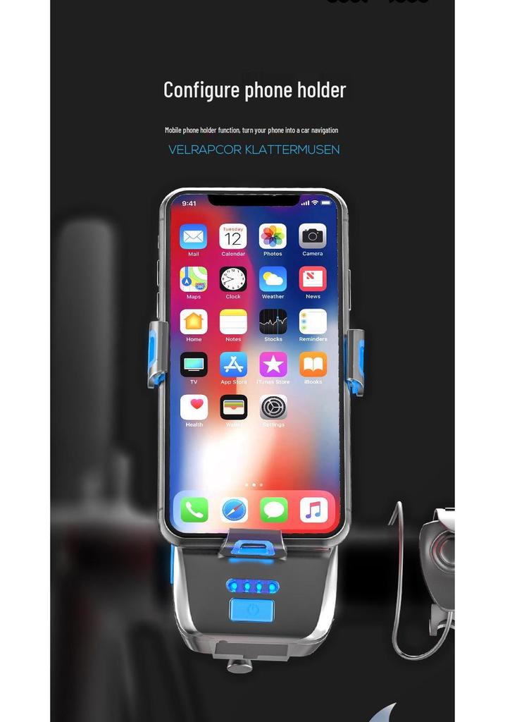 Bicycle Phone Holder & Horn with Super Bright Light for Night Riding