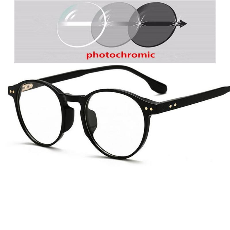 Rice Nails Round Frame Anti Blue Light Computer Glasses Women TR90 Prescription Eyeglasses Diopter 0 To 6