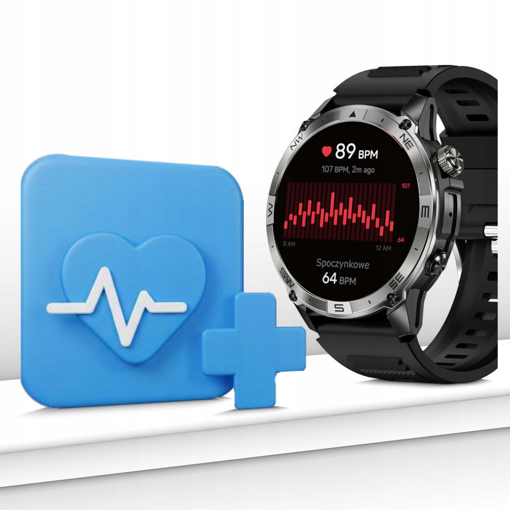 Smartwatch wenom explorer gps polskie menu wodoodporny 3 atm smart watch
