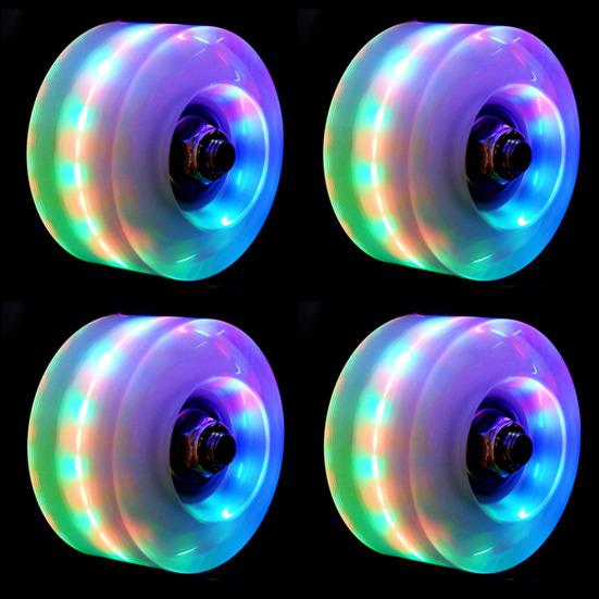 4Pcs Luminous Roller Skating Wheels Flashing Double Row Bearing Skates Accessory
