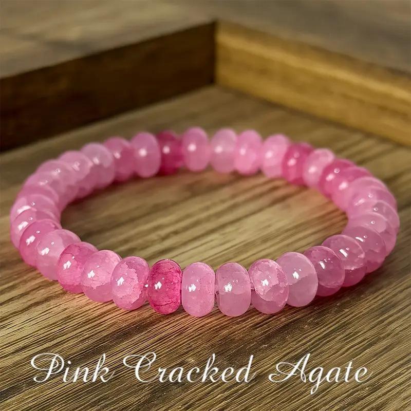 

Beads Stone Bracelet Bohemian Retro Style Gift for Men Women Accessory рожевий