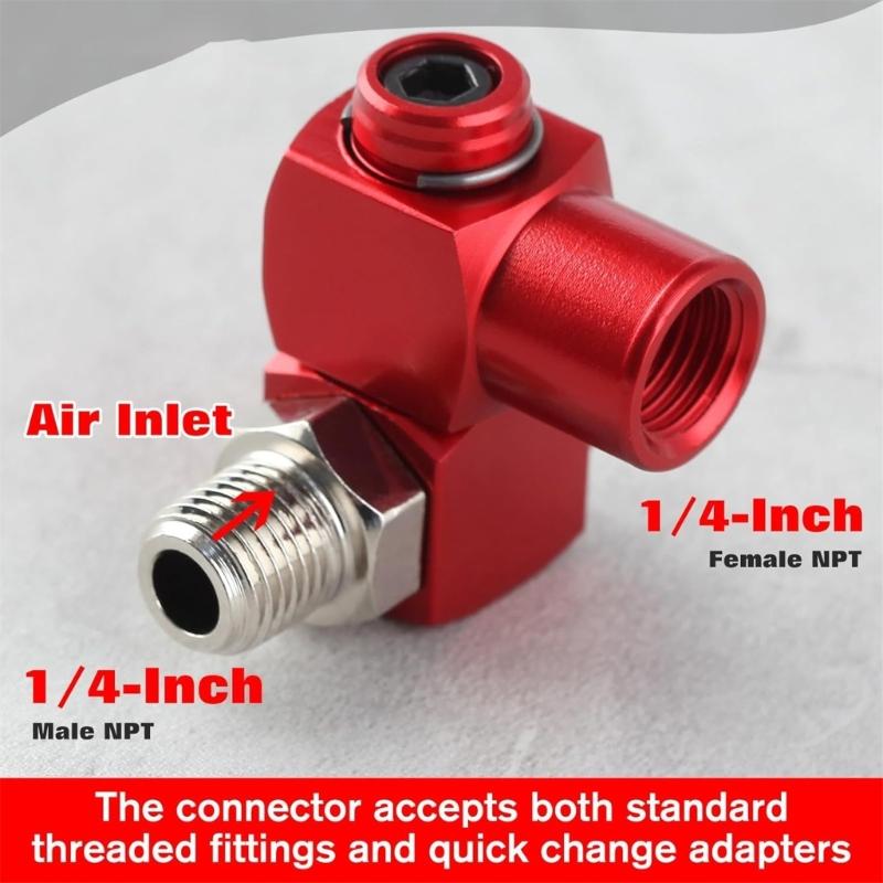 4Lots Aluminum Pneumatic Swivels Joints 360 Degree Rotation Connector For Industrial And Home Plumbing