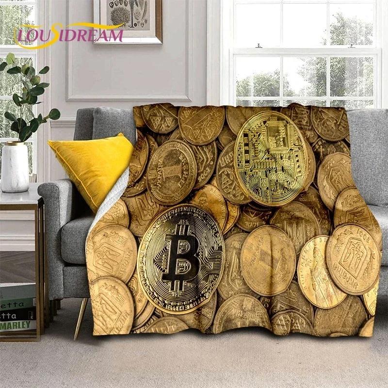 Bitcoin Virtual Currency NFT Soft Flannel Blanket for Beds Bedroom Sofa Picnic,Throw Blanket for Cover Outdoor Leisure Nap Gift